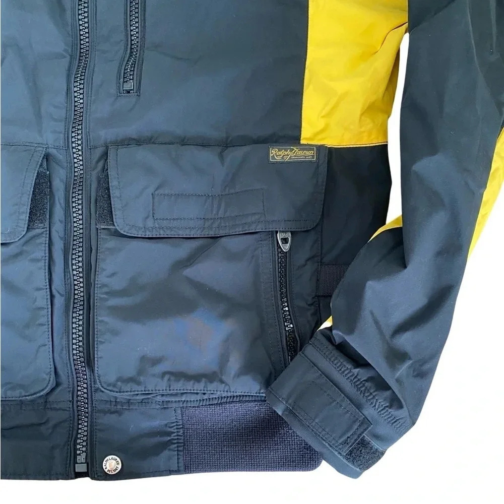Polo by Ralph Lauren Vintage Fleece LinedHooded Windbreaker Black Jacket - Picture 7 of 8